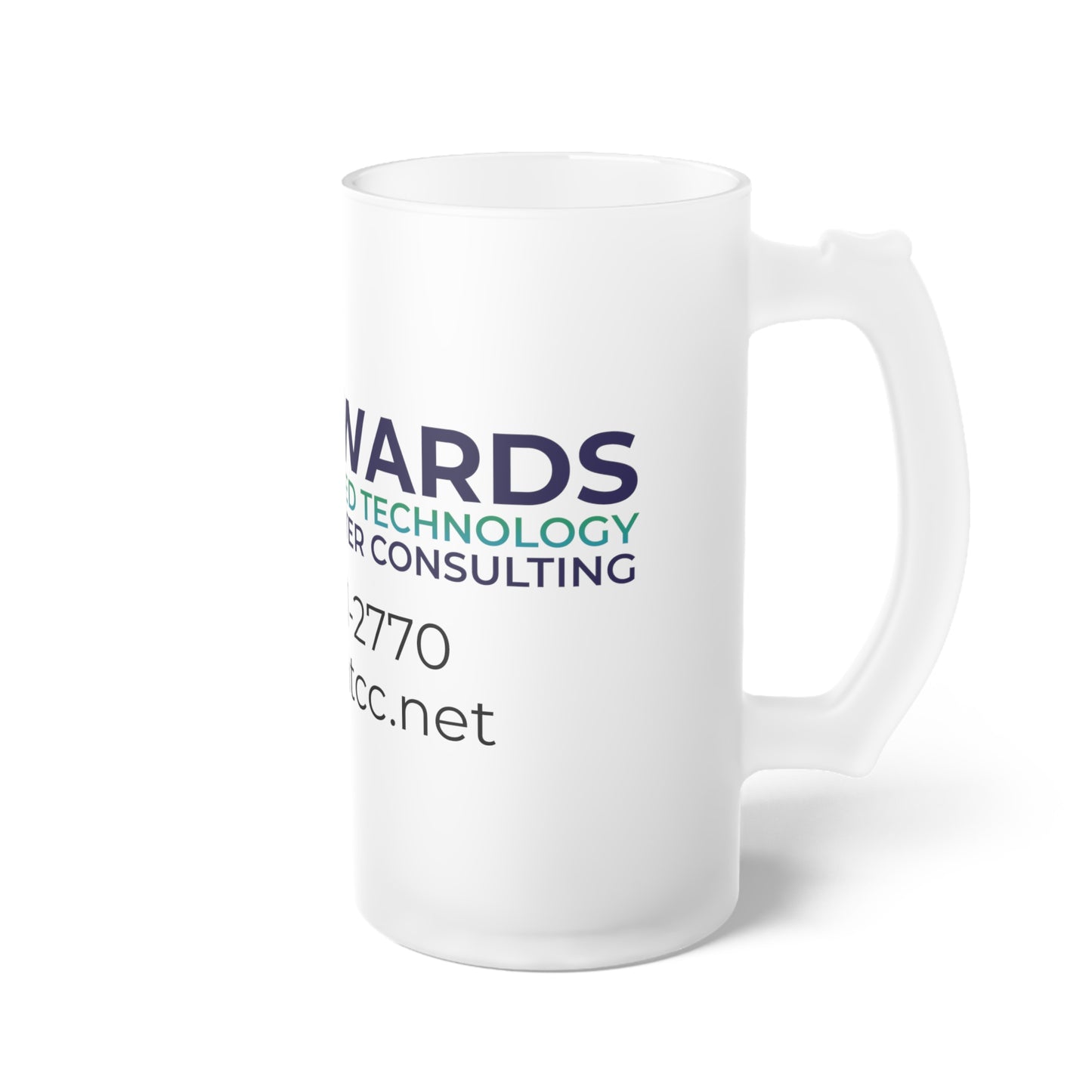 Edwards Managed Technology Computer Consulting Frosted Glass Beer Mug
