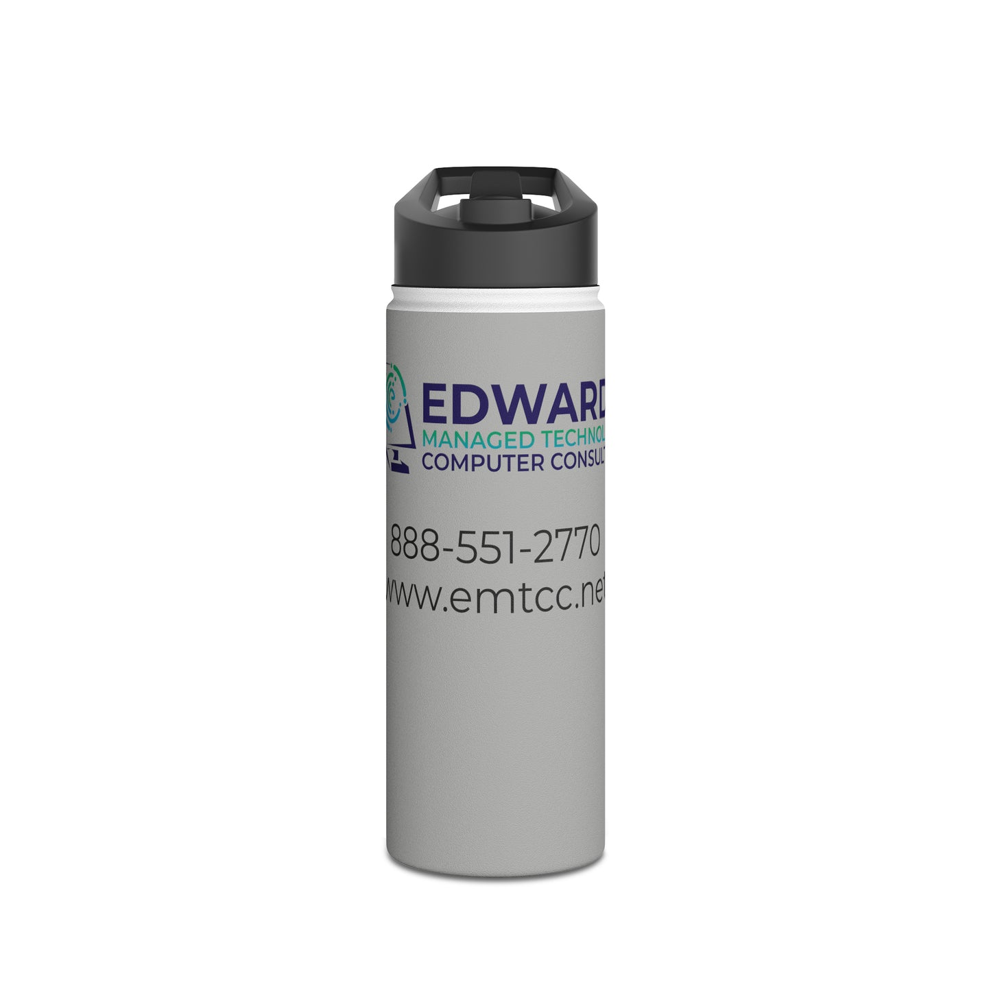 Edwards Managed Technology Stainless Steel Water Bottle, Standard Lid