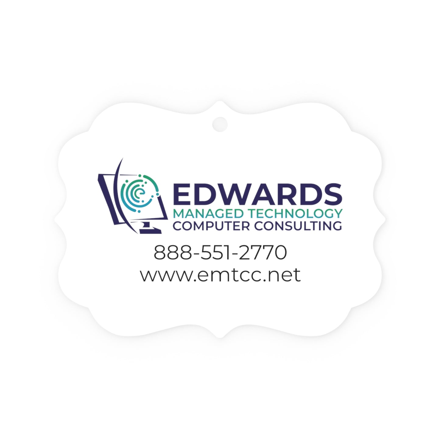 Edwards Managed Technology Metal Plaque Ornament