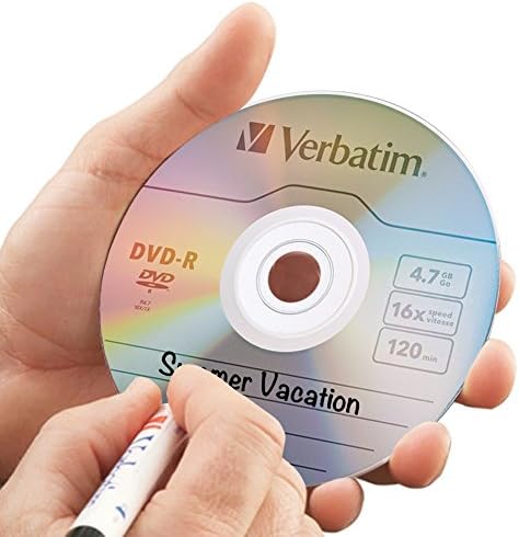 Verbatim DVD-R Blank Discs AZO Dye 4.7GB 16X Recordable Disc - 50 Pack Spindle,Silver