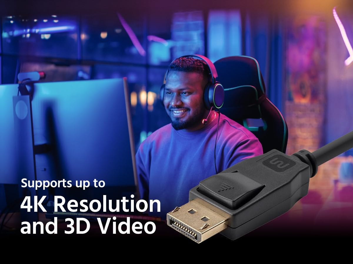Monoprice Select Series DisplayPort 1.2 Cable, 6ft Black