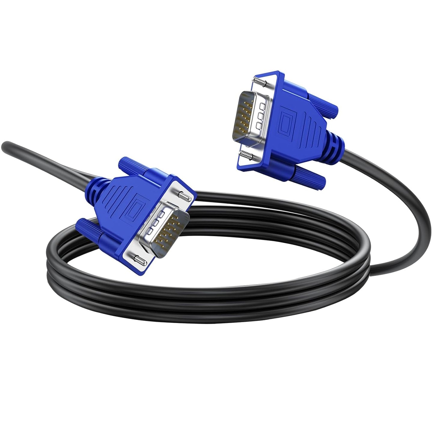 VGA Cable 6 Feet, Male to Male Monitor Computer Cable Adapter Cord, Shielded HD15 1080P@60Hz Full HD High Resolution for TV Computer Projector - Blue