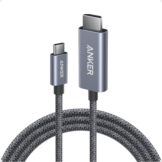Anker HDMI Cable,4K@60Hz HDR USB C to HDMI Cable,Ultra-Fast Nylon-Braided with Advanced Shielding,Thunderbolt 5/4/3 Compatible,for MacBook,iPad,iPhone,HD TV,and More(6FT,Black)