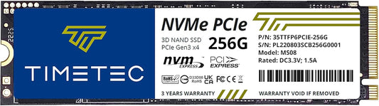 Timetec 256GB SSD NVMe PCIe Gen3x4 8Gb/s M.2 2280 3D NAND High Performance SLC Cache Read/Write Speed Up to 2,000/1,600 MB/s Internal Solid State Drive for PC Laptop and Desktop