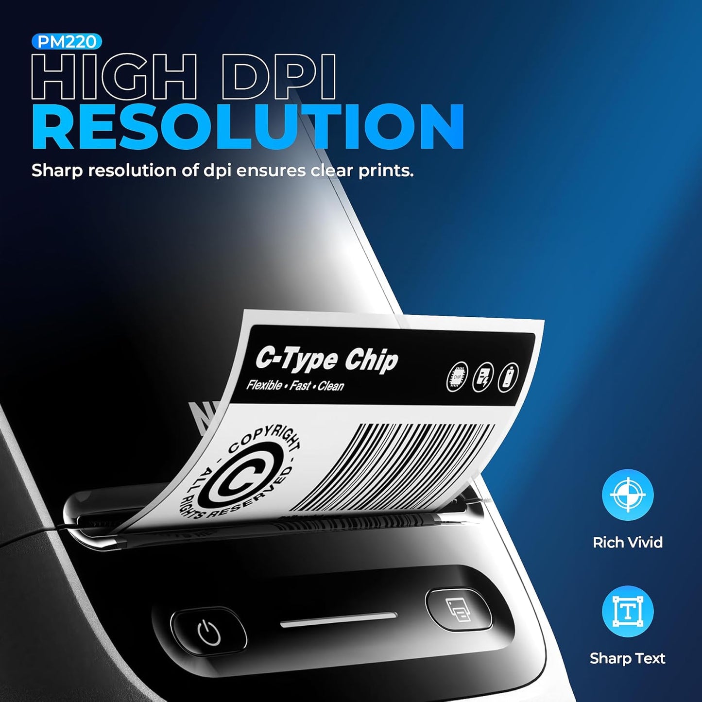 Nelko Label Maker Machine with Tape, PM220 Bluetooth Label Printer, 2 Inch Portable Thermal Printer for Small Business, Address, Logo, Clothing, Smart AI APP for iOS, Android & PC, White