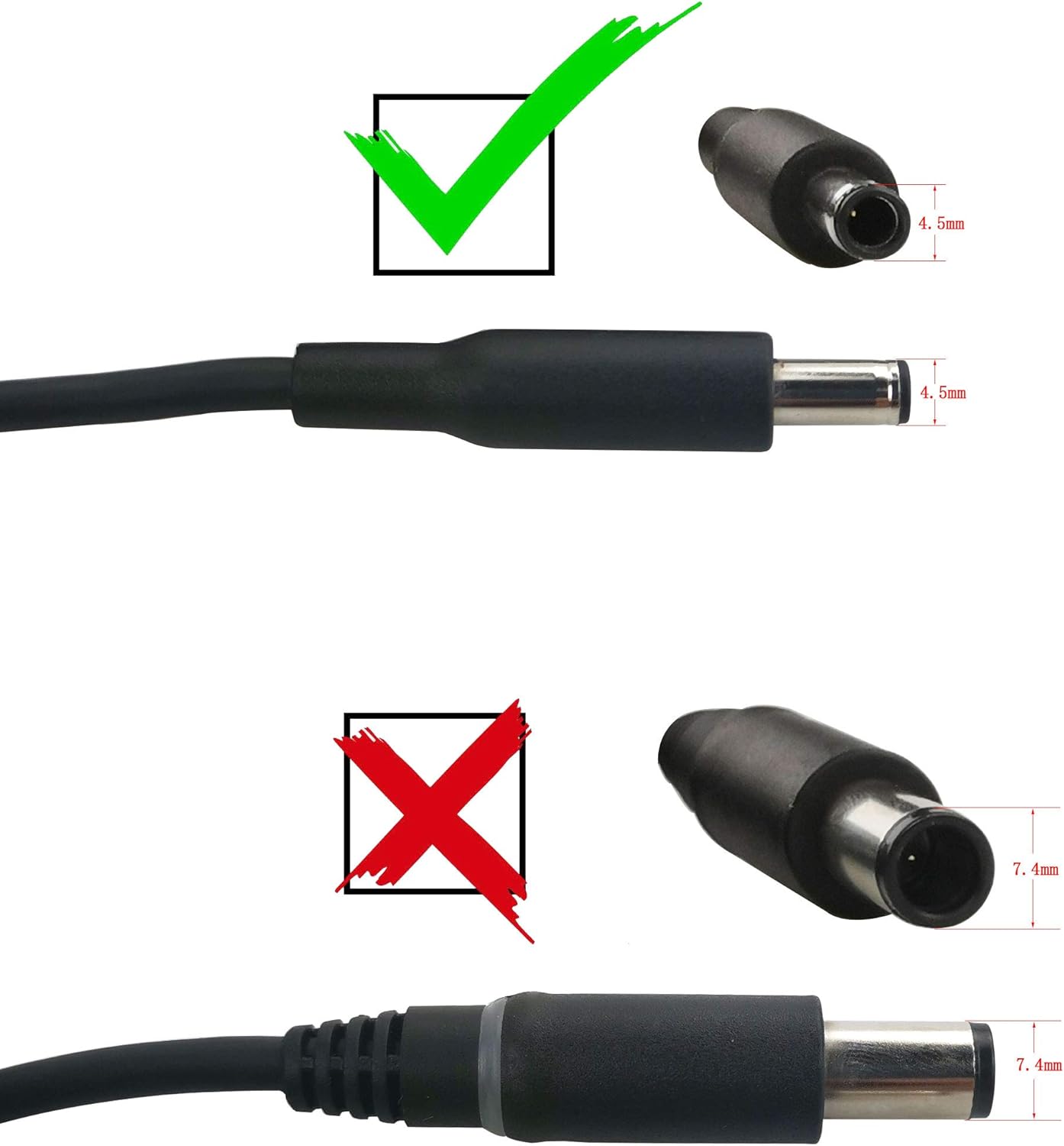 Dell Original Laptop Charger 65W watt 4.5mm tip AC Power Adapter(Power Supply) with Power Cord for Inspiron 13 14 15,3000 5000 7000 Series,5558 5755 3147 7348-2in1 5555 5559