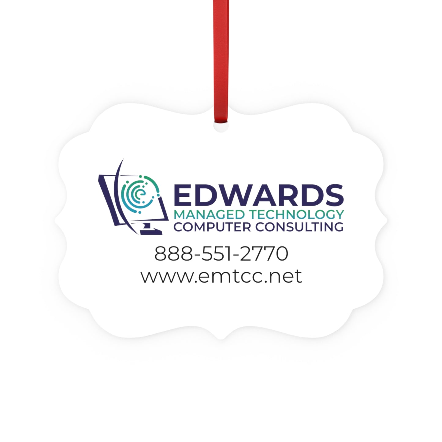 Edwards Managed Technology Metal Plaque Ornament