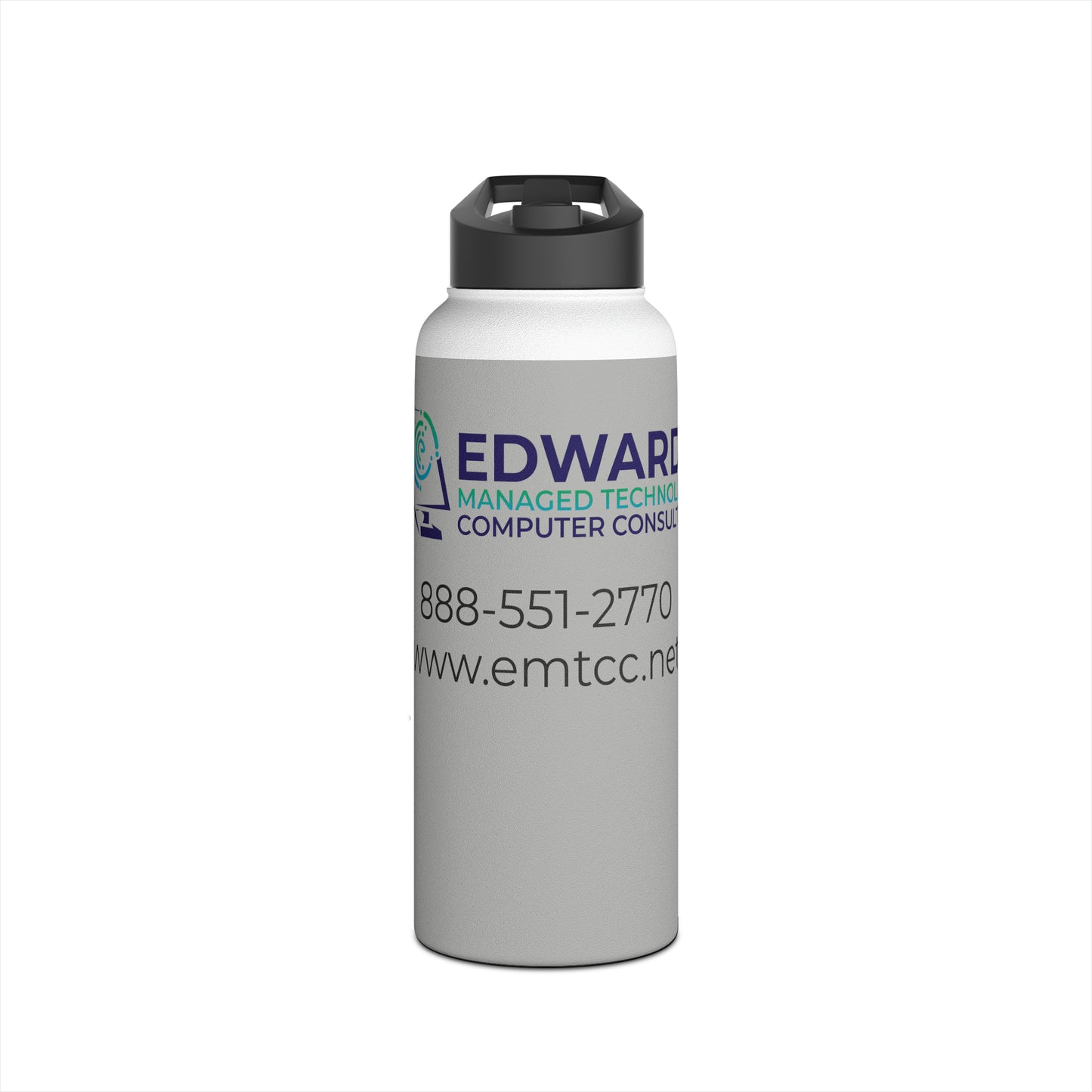 Edwards Managed Technology Stainless Steel Water Bottle, Standard Lid