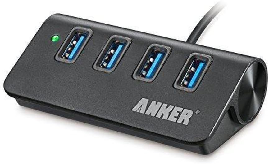 Anker 4-Port USB 3.0 Unibody Aluminum Portable Data Hub with 2ft USB 3.0 Cable for Macbook, Mac Pro / mini, iMac, XPS, Surface Pro, Notebook PC, USB Flash Drives, Mobile HDD and More