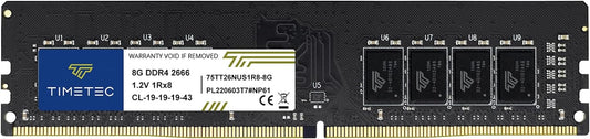 Timetec 8GB KIT(2x4GB) DDR4 2666MHz PC4-21300 Non-ECC Unbuffered 1.2V CL19 1Rx8 Single Rank 288 Pin UDIMM Desktop PC Computer Memory RAM Module Upgrade (8GB KIT(2x4GB))