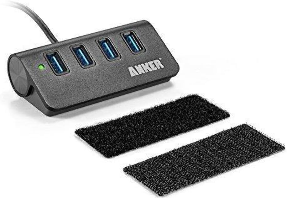 Anker 4-Port USB 3.0 Unibody Aluminum Portable Data Hub with 2ft USB 3.0 Cable for Macbook, Mac Pro / mini, iMac, XPS, Surface Pro, Notebook PC, USB Flash Drives, Mobile HDD and More