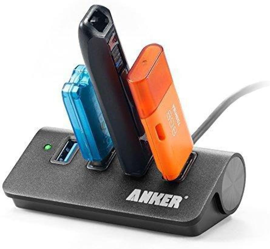 Anker 4-Port USB 3.0 Unibody Aluminum Portable Data Hub with 2ft USB 3.0 Cable for Macbook, Mac Pro / mini, iMac, XPS, Surface Pro, Notebook PC, USB Flash Drives, Mobile HDD and More