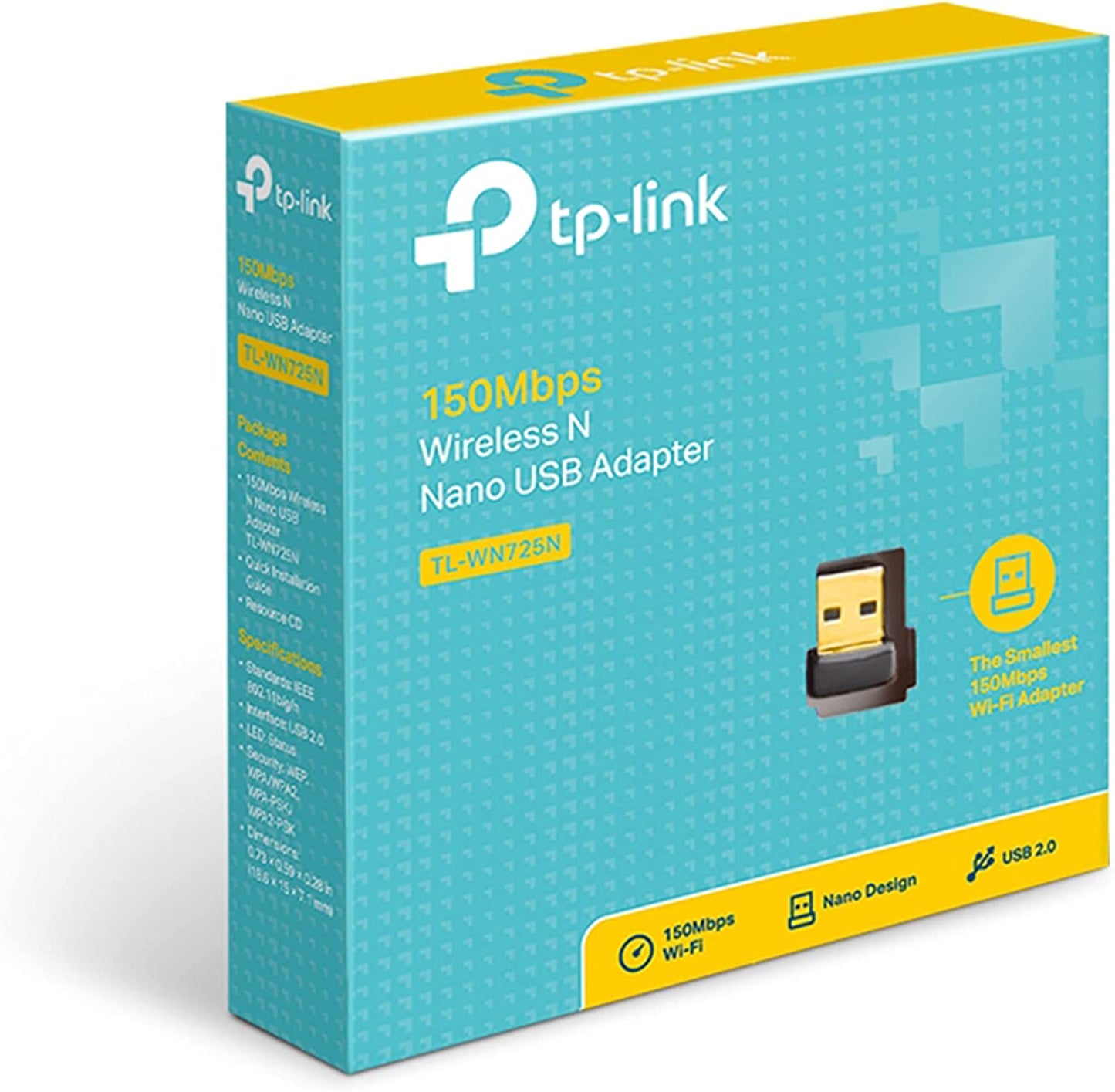 TP-Link USB WiFi Adapter for PC(TL-WN725N), N150 Wireless Network Adapter for Desktop - Nano Size WiFi Dongle for Windows 11/10/7/8/8.1/XP/ Mac OS 10.9-10.15 Linux Kernel 2.6.18-4.4.3, 2.4GHz Only