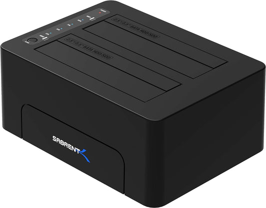 SABRENT USB 3.1 to SATA Dual Bay Hard Drive Docking Station for 2.5 or 3.5 inches HDD, SSD