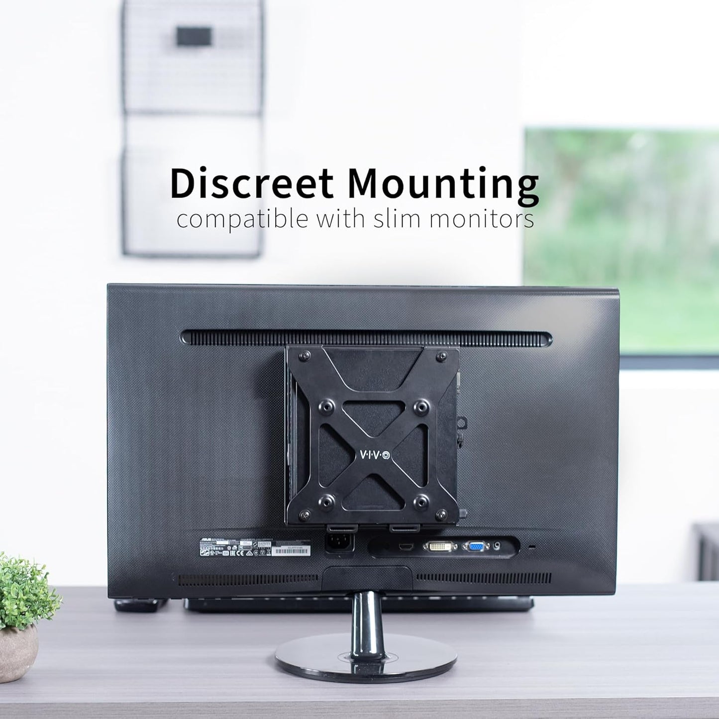 VIVO Behind Monitor VESA Mount Designed for Dell OptiPlex Micro CPU, Monitor Arm Computer Holder, Concealed Back of Screen Mount with Desk Clamp Option, Black, Mount-DLMM1